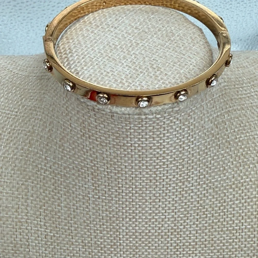 Michael Kors bangle love bracelet rhinestones gold tone size 6.25